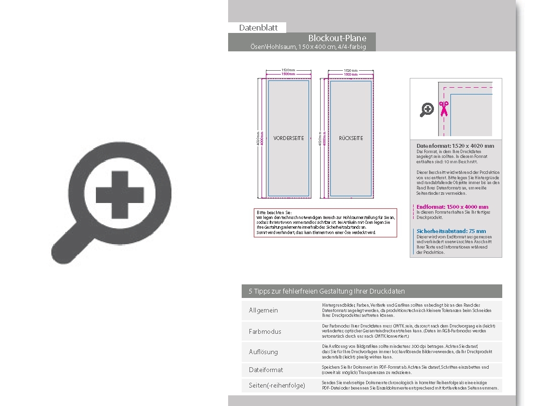 Product Bild hochwertige_blockout-plane_150_x_400_cm__4_4-farbig_bedruckt____sen_im_abstand_von_50_cm_oben_und_unten