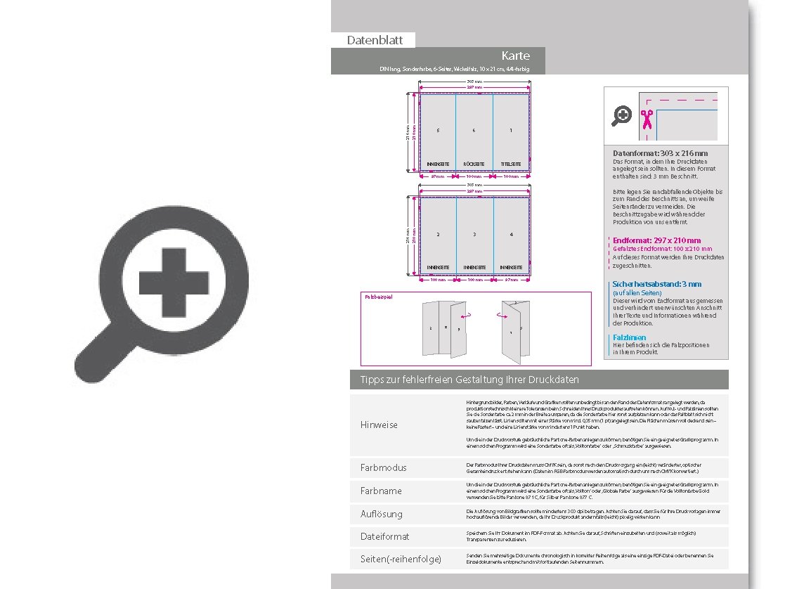 Product Bild hochzeitskarte_din_lang_6-seiter_wickelfalz_4_4_farbig_+_sonderfarbe_gold