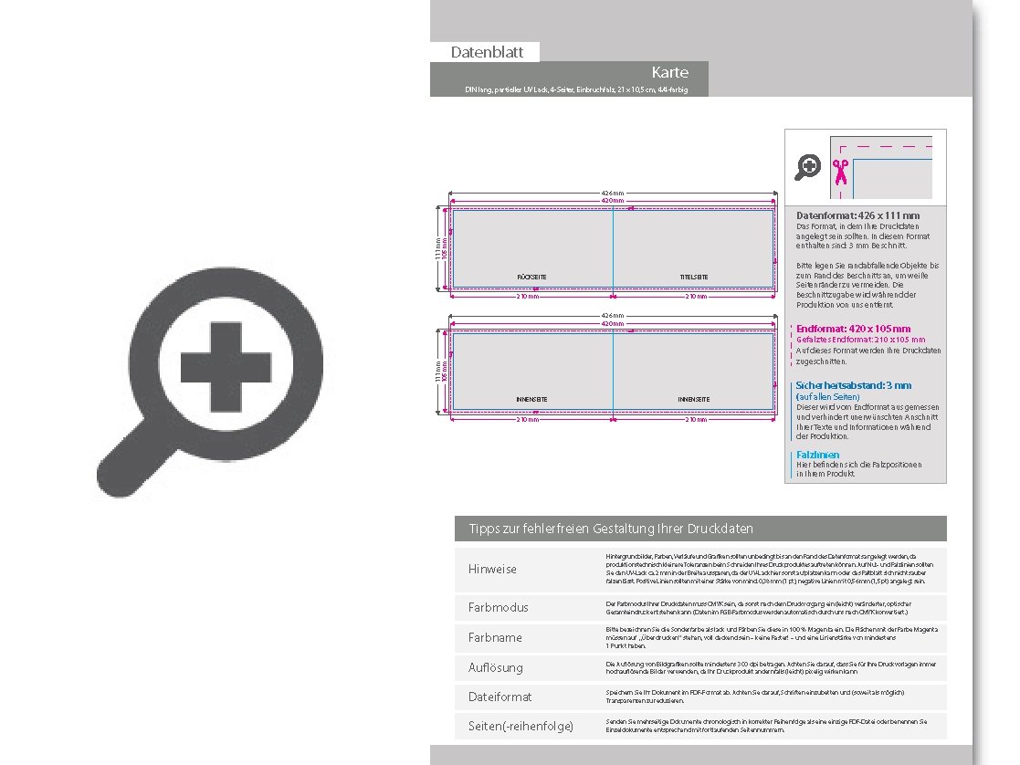 Product Bild hochzeitskarte_din_lang_quer_4-seiter_4_4_farbig_mit_beidseitig_partieller_uv-lackierung